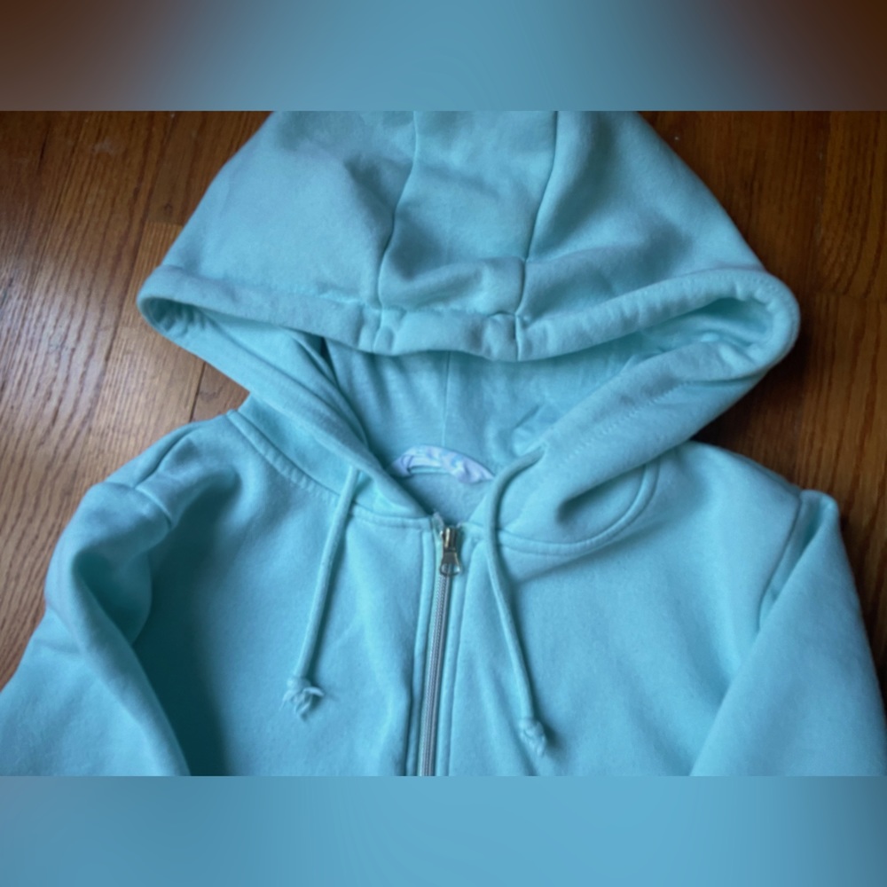 cyan zip up hoodie